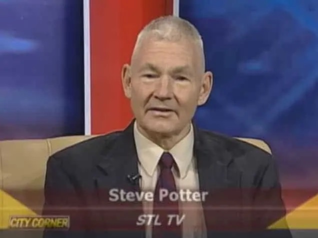 Steve Potter, host of City Corner on STL TV, during a segment on lead contamination in St. Louis.