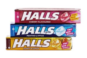 Halls cough drops in packages