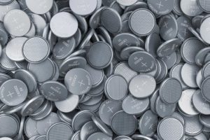 A pile of 3v disc batteries.