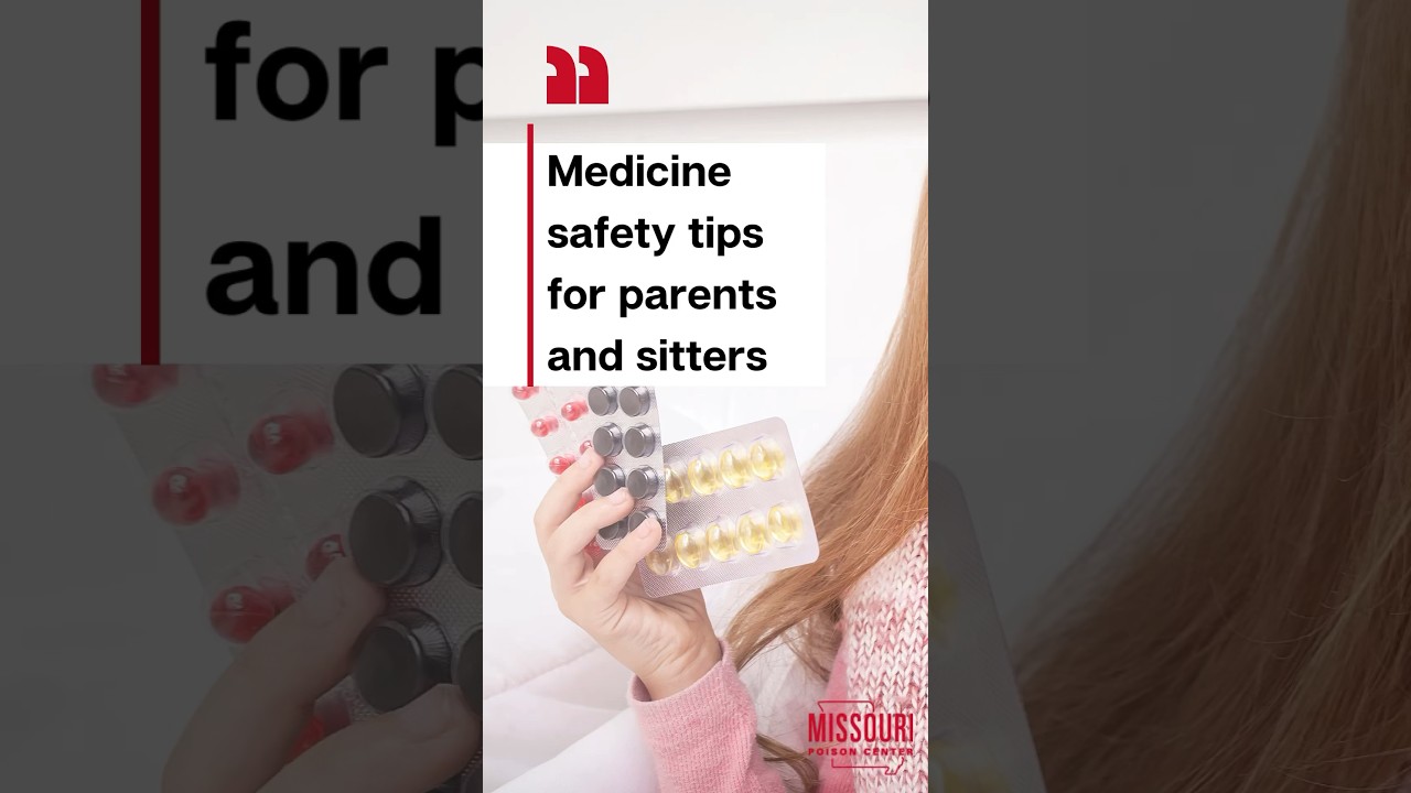 Girl hand holding 3 blister packs of pills medicine safety tips for parents and sitters